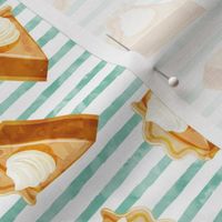 Pumpkin Pie Slice - fall dessert - thanksgiving - mint stripes - LAD19