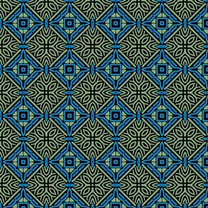 African tile, green