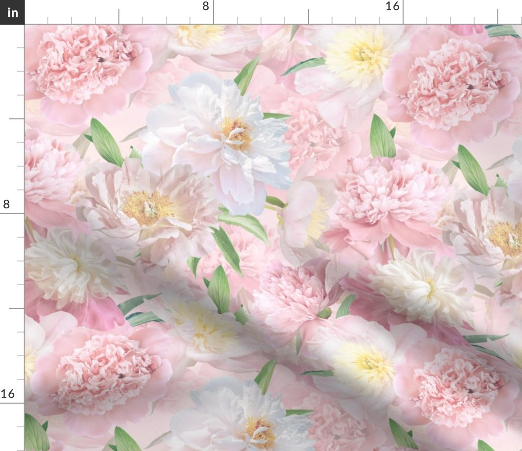 14" Pastel Real Springflower Peony Pattern - multiple Layers