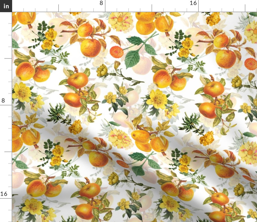 10"   Pierre-Joseph Redouté- Pierre-Joseph Redoute- Redouté fabric,apples fabric, Redoute apples, Victorian apples, - Redoute fabric, double layer on white