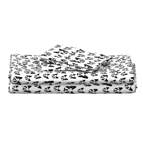 Boston Terrier Dog black white fabrics 