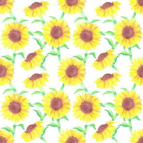 Incidental Sunflower Watercolor bright yellow 