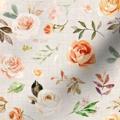 Vintage Sunset Florals // Pearl Linen