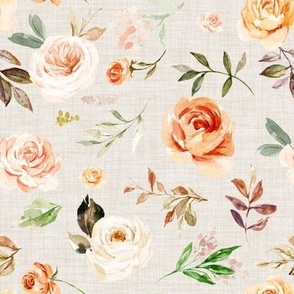 Vintage Sunset Florals // Pearl Linen