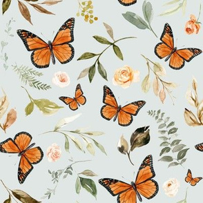 Monarch Butterflies // Pale Blue