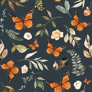 Monarch Butterflies // Midnight Blue