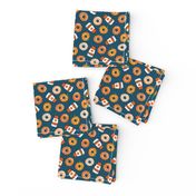 (small scale) Coffee and Fall Donuts - PSL pumpkin fall donuts toss - blue polka dots - LAD19BS