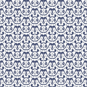ikat waves navy blue small scale