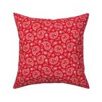 Retro Dog Paisley - Red and White_50% Size