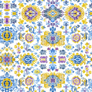 Orient carpet blue yellow 