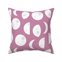 moon phases on pink linen