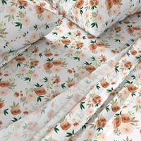 8" Santa Fe Watercolor Florals Fall // White