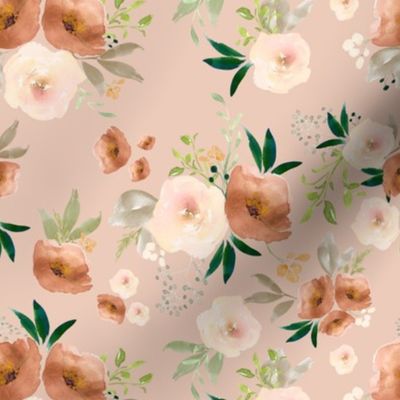 8" Santa Fe Watercolor Florals // Peach