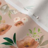 8" Santa Fe Watercolor Florals // Peach