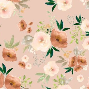 8" Santa Fe Watercolor Florals // Peach