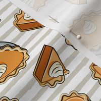 Pumpkin pie - toss - fall food - thanksgiving - pie slice - beige stripes - LAD19