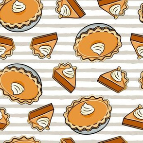 Pumpkin pie - toss - fall food - thanksgiving - pie slice - beige stripes - LAD19