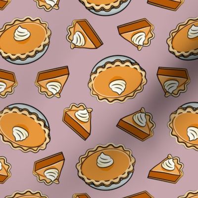 Pumpkin pie - toss - fall food - thanksgiving - pie slice - mauve - LAD19