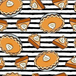 Pumpkin pie - toss - fall food - thanksgiving - pie slice - black stripes - LAD19