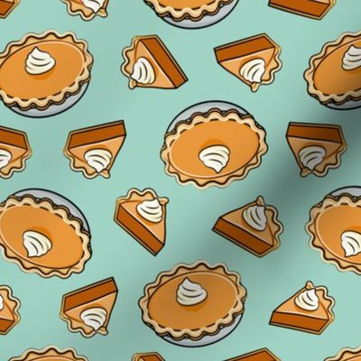 Pumpkin pie - toss - fall food - thanksgiving - pie slice - dark mint - LAD19