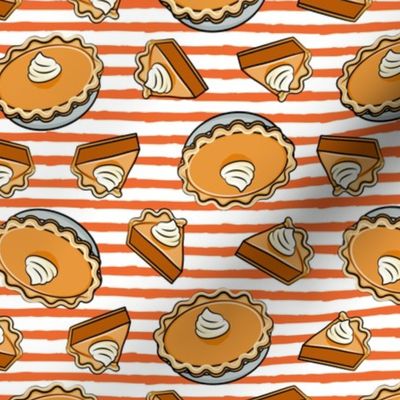 Pumpkin pie - toss - fall food - thanksgiving - pie slice - orange stripe - LAD19