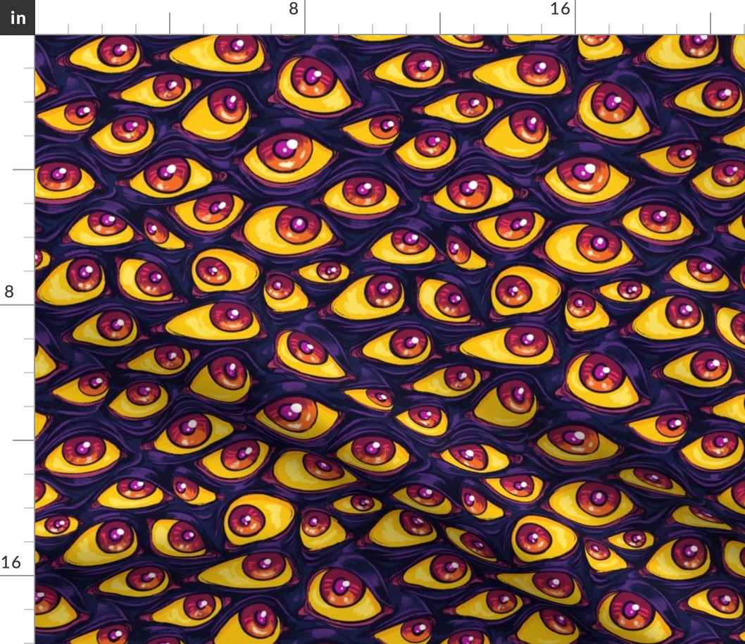 Wall of Eyes in Dark Purple 2X