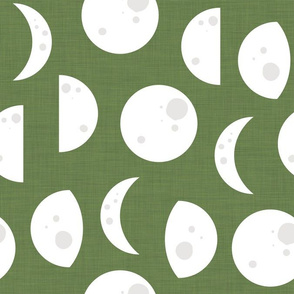 moon phases green linen