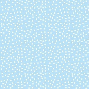 Twinkling Dots of Magnolia Cream on Baby Blue - Small Scale