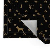 Cane Corso on Black with Louis Luxury Motifs in Tan