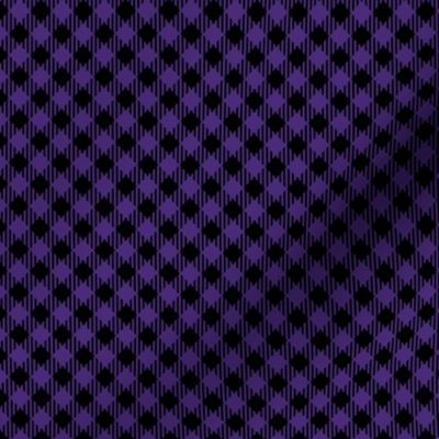 Diagonal Purple and Black Mini 1/4 Inch Buffalo Checks