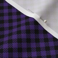 Diagonal Purple and Black Mini 1/4 Inch Buffalo Checks