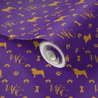 WKC Pugs on Purple and Gold
