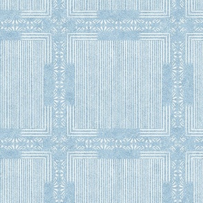 Ornate Striped Faux Velvet Frame Baby Blue  