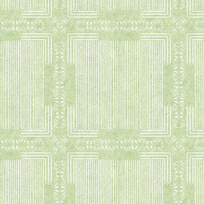 Ornate Striped Faux Velvet Frame  in Lime Green  