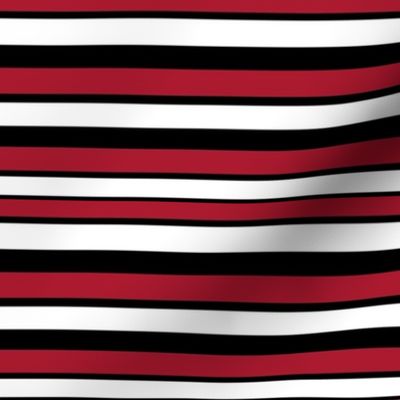 vertical red and white stripes