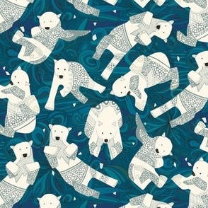 arctic polar bears blue teeny tiny