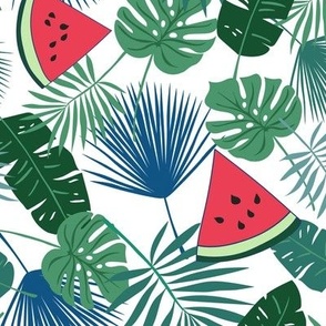 Tropical Leaves and Watermelon