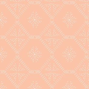 mudcloth freehand  tile - peach - small