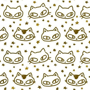 Kitties and Twinkle Stars White