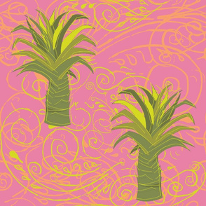 Bohemian palm trees in pink