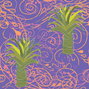 Bohemian palm trees in purple