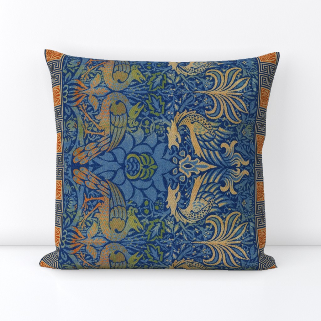 William Morris  Peacock and Dragon Border Print ~ Bright Original 