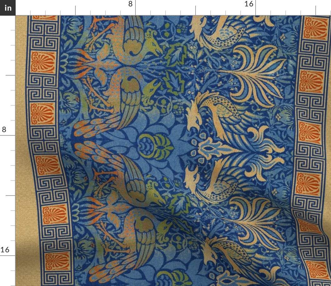William Morris  Peacock and Dragon Border Print ~ Bright Original 