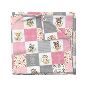 Pink Girls Woodland Cheater Quilt – Little One Blanket Patchwork, Style P