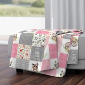 Pink Girls Woodland Cheater Quilt – Little One Blanket Patchwork, Style P