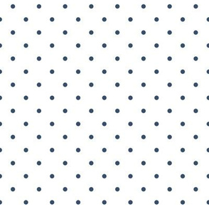 Navy blue dots on white