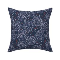 Hex Basket in Navy and Red