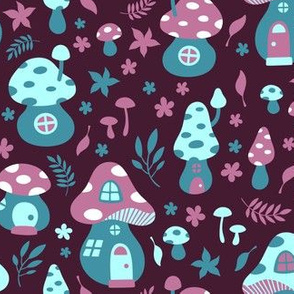 Fairy Toadstool Houses Magenta