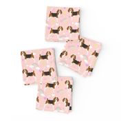 beagle unicorn fabric - cute beagles fabric, pastel unicorn fabric, pastel dog fabric, dog unicorns,  - soft pink