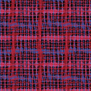 Shibori - red, black & blue